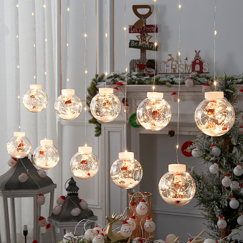 LED Christmas Curtain Lamp Fairy Snowman Wishing Ball Lamp