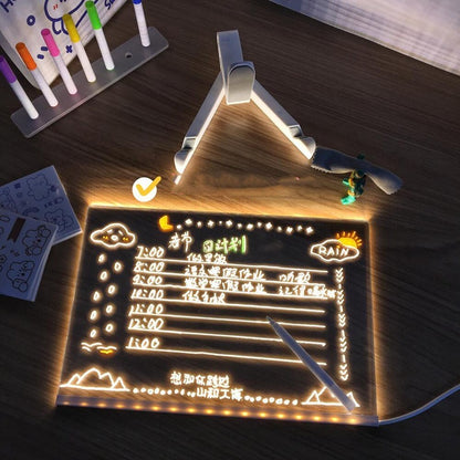 Acrylic DIY Note Board LED Night Light Creative Lamp