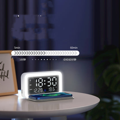 6 IN 1 Wireless Charging Clock Digital Thermometer 15W Wireless