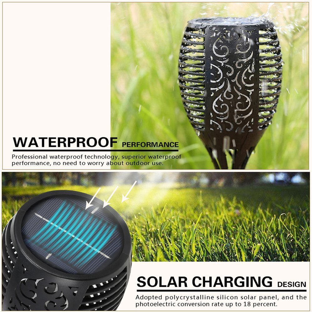 LED Waterproof  Solar Torch Light Lamp Outdoor Landscape