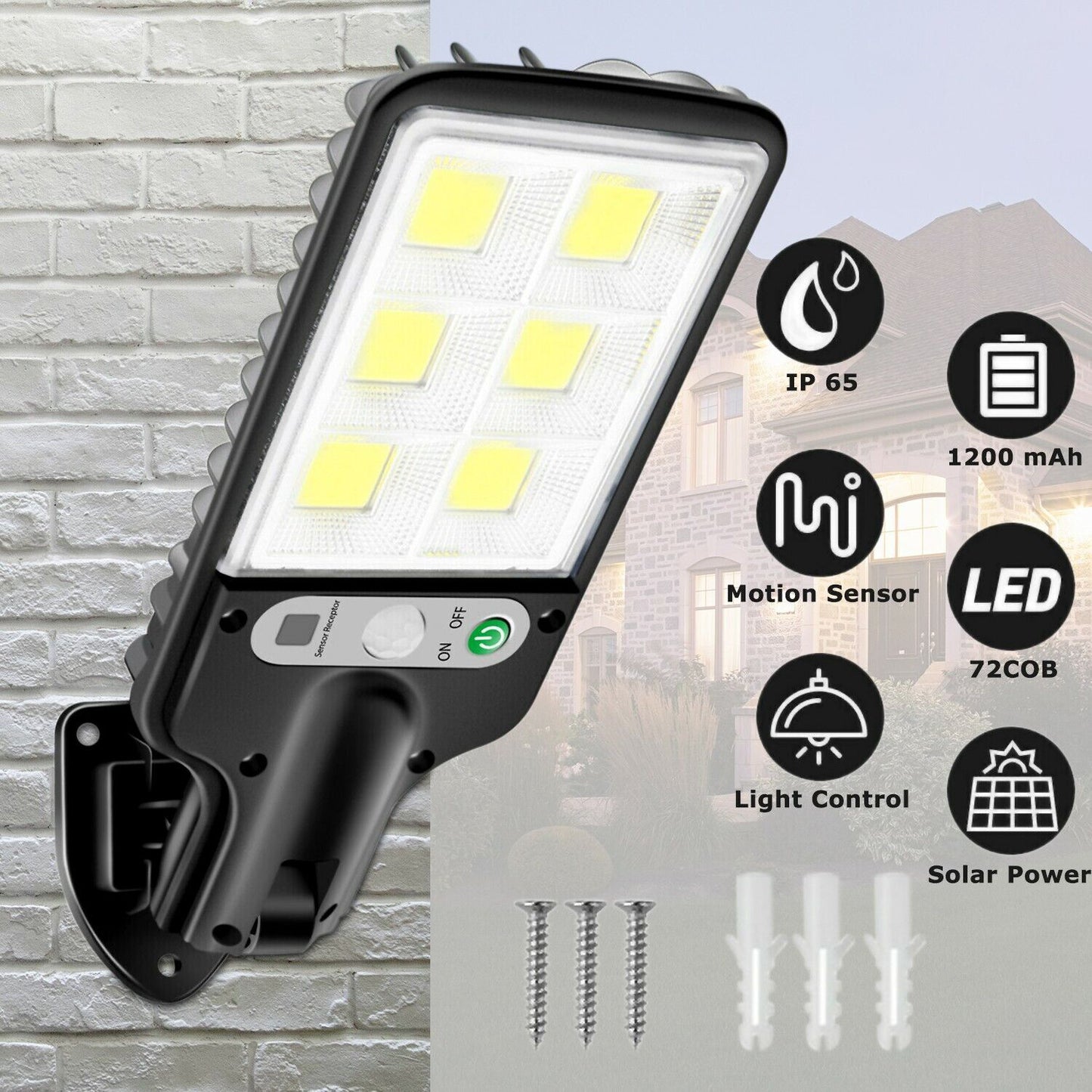 LED Solar Motion Sensor Light Bright Garden Outdoor Lights