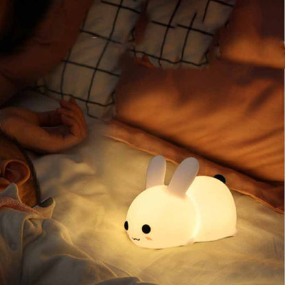 Rabbit LED Night Light Silicone Animal Cartoon Dimmable Lamp