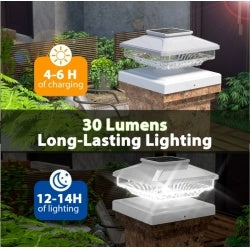 6 Pack Outdoor Solar Post Cap Lights Wood Posts In Garden Decor