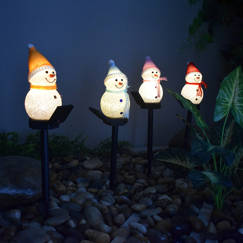 Outdoor LED Solar Snowman Light Landscape Lamp