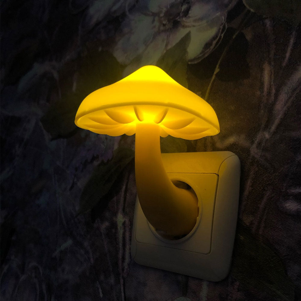 LED Night Light Mushroom Wall Socket Lamp Bedroom Light Home Decoration