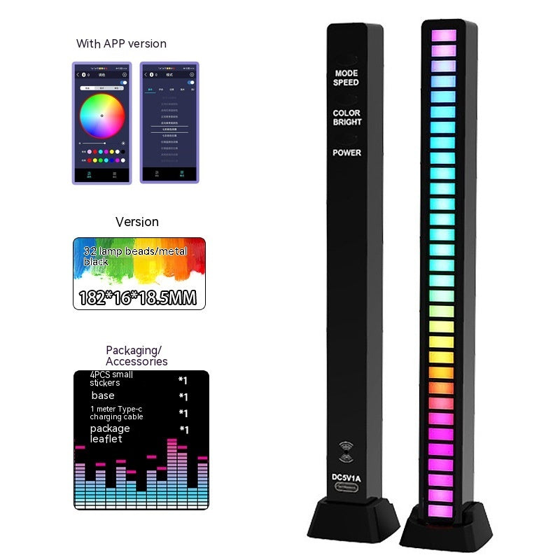 Led Sound Control Light Bar RGB Ambient Rhythm Lamp