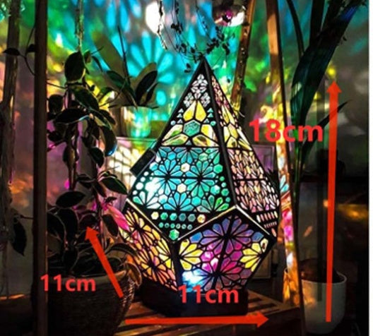 Floor Lamp Bohemian Starry Sky Lights Wooden Table Lamps