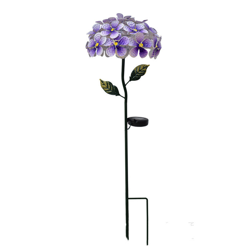 LED Solar Light Artificial Hydrangea Simulation Flower Outdoor