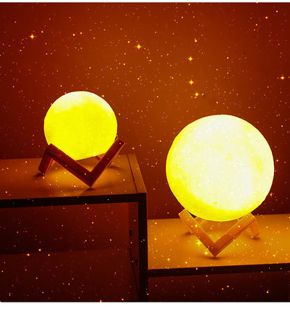 3D Print Rechargeable Moon Lamp LED Night Light