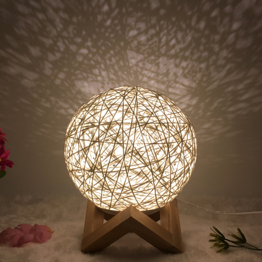 Creative Linen Table Lamp Novel and Unique LED Intelligent Ball Lamp