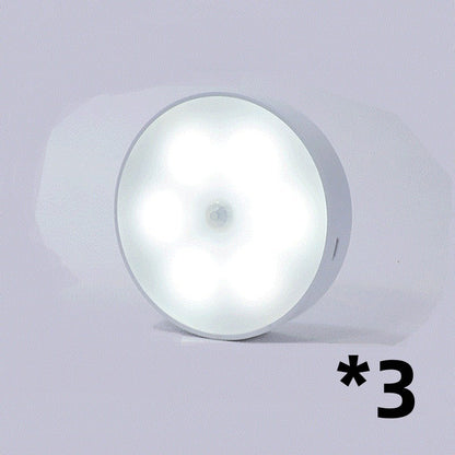 Usb Rechargeable Motion Sensor Light Round LED Puck