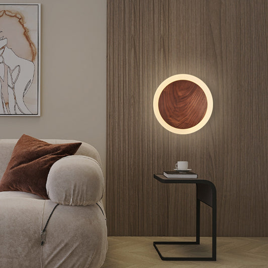 Bedroom Bedside Walnut Wall Lamp Nordic Modern