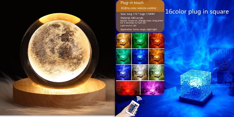 LED Water Ripple Ambient Night Light Table Lamp