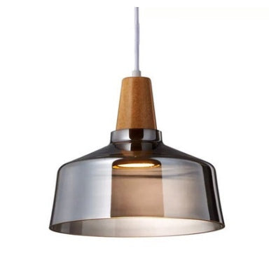 Modern Led Glass Pendant Light Fixture With Wood Vintage