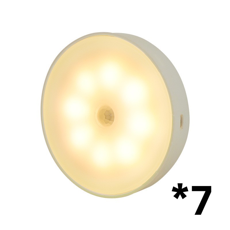 Usb Rechargeable Motion Sensor Light Round LED Puck