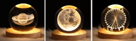 Luminous Starry Sky And Planets Moon Moon Crystal Ball