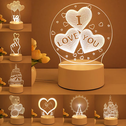 3D Lamp Acrylic USB LED Night Lights Neon Sign Lamp