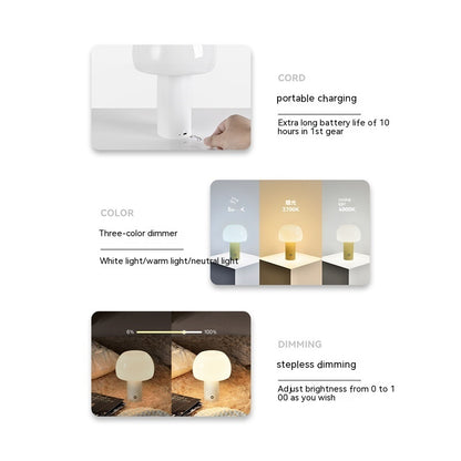 Small Mushroom Desk Lamp Wireless Charging Light