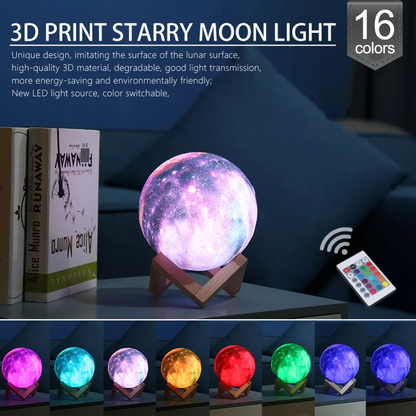 LED USB Star Galaxy Moon Lamp Stand Remote 3D Bedroom