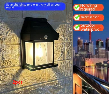 Outdoor Solar  Waterproof Tungsten Induction Garden Wall Lamp