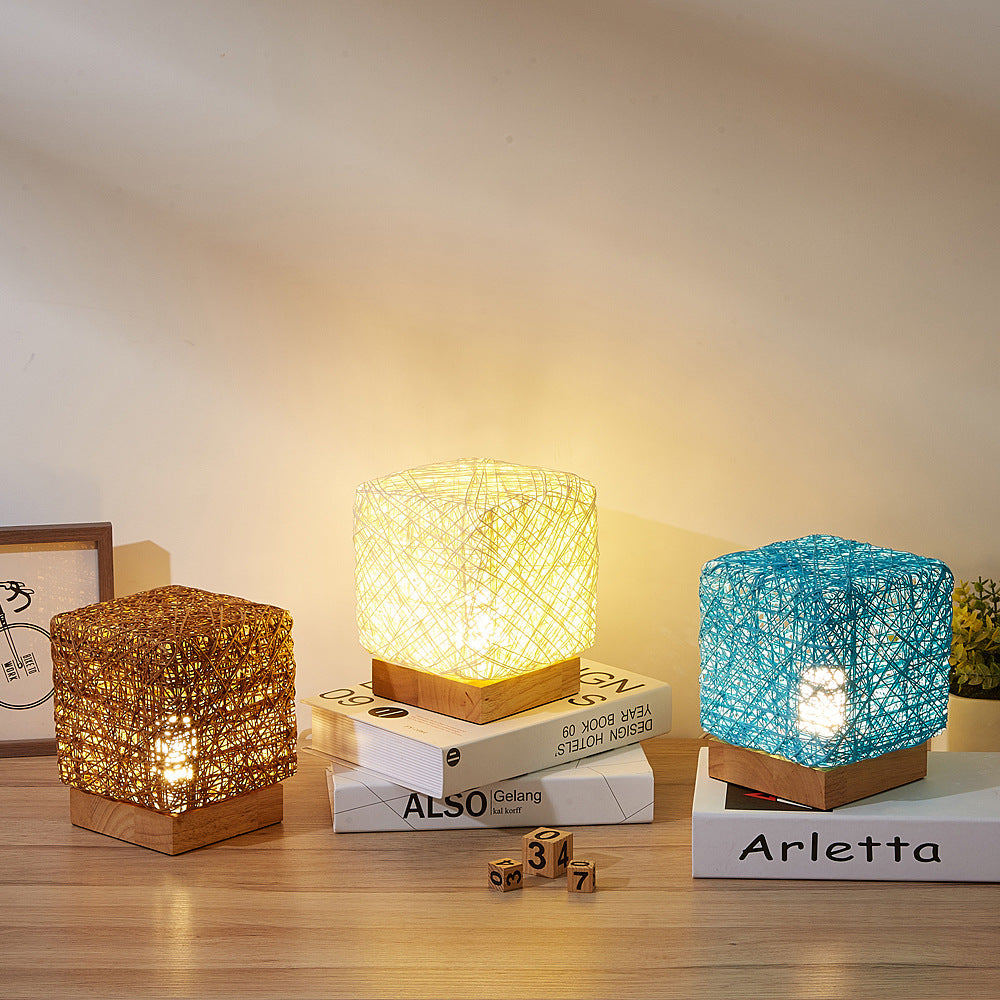 Hand-Knit Dimmable Square LED Desk Lights lamp Night Lighting