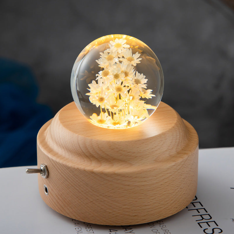 LED Night Light Flower Crystal Ball Children Night Lamp