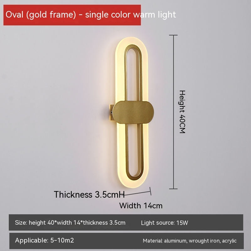 Oval LED Acrylic Bedroom Bedside Wall Lamp