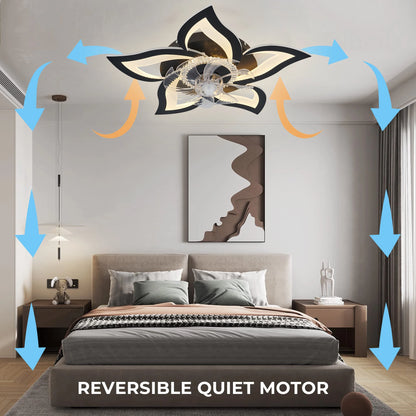 IRALAN Ceiling Fan with Lights Modern Dimmable Flower Shape
