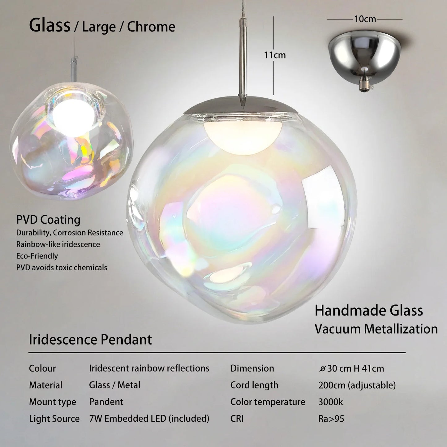 Caren Lighting Iridescence dinning Pendant PVD Rainbow