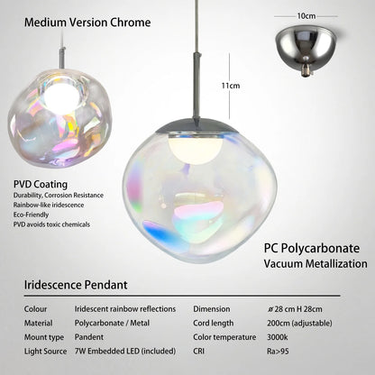 Caren Lighting Iridescence dinning Pendant PVD Rainbow