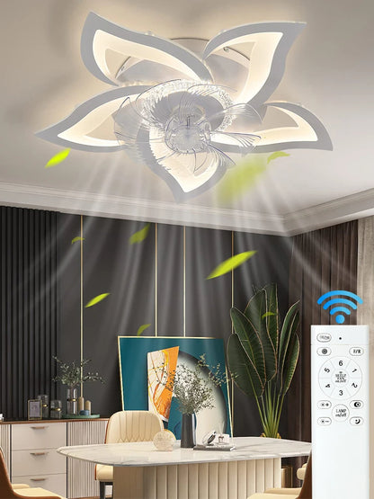 IRALAN Ceiling Fan with Lights Modern Dimmable Flower Shape