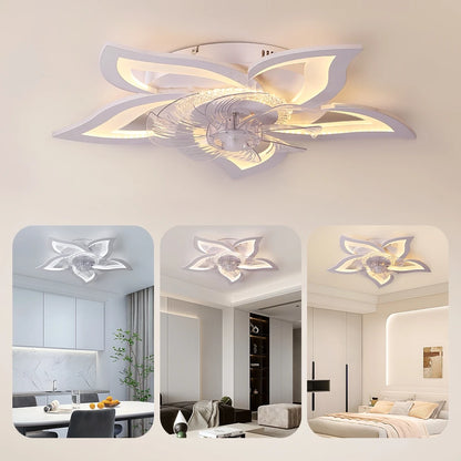 IRALAN Ceiling Fan with Lights Modern Dimmable Flower Shape