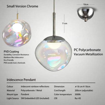 Caren Lighting Iridescence dinning Pendant PVD Rainbow