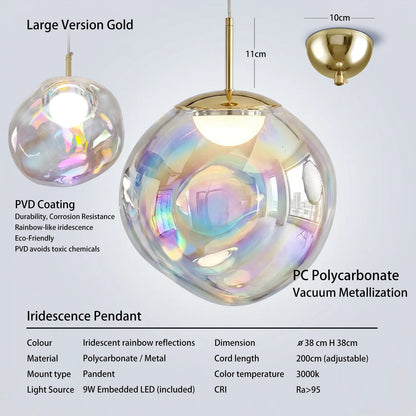 Caren Lighting Iridescence dinning Pendant PVD Rainbow
