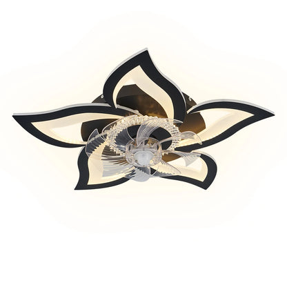 IRALAN Ceiling Fan with Lights Modern Dimmable Flower Shape