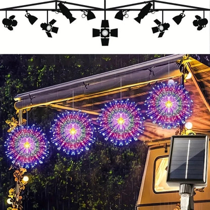 LED Rechargeable Solar Tree Hanging Fireworks Light