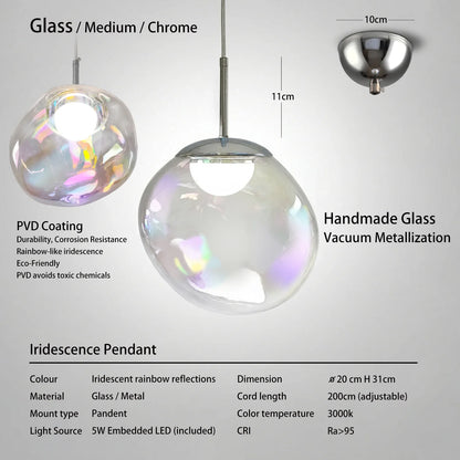 Caren Lighting Iridescence dinning Pendant PVD Rainbow