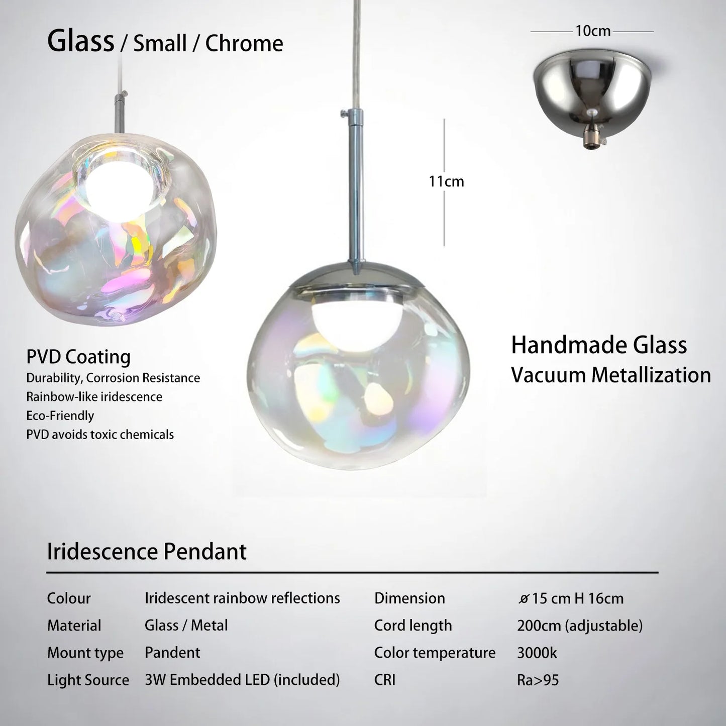 Caren Lighting Iridescence dinning Pendant PVD Rainbow