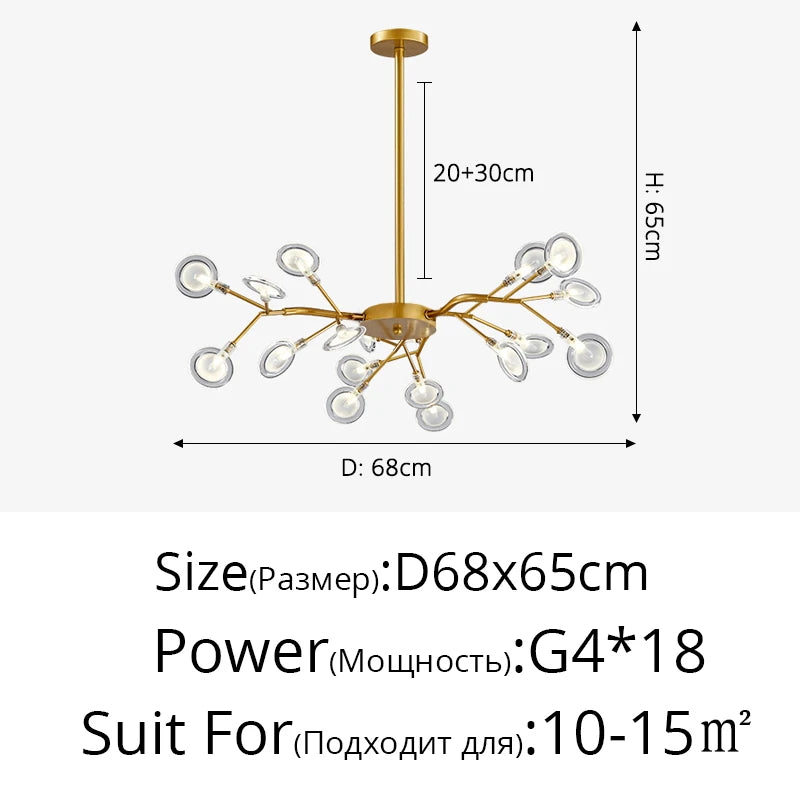 Modern Nordic gorgeous LED chandelier ceiling lamp