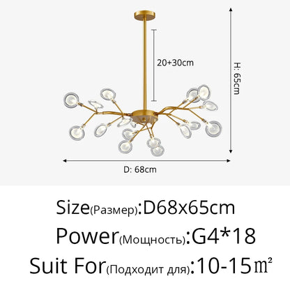 Modern Nordic gorgeous LED chandelier ceiling lamp