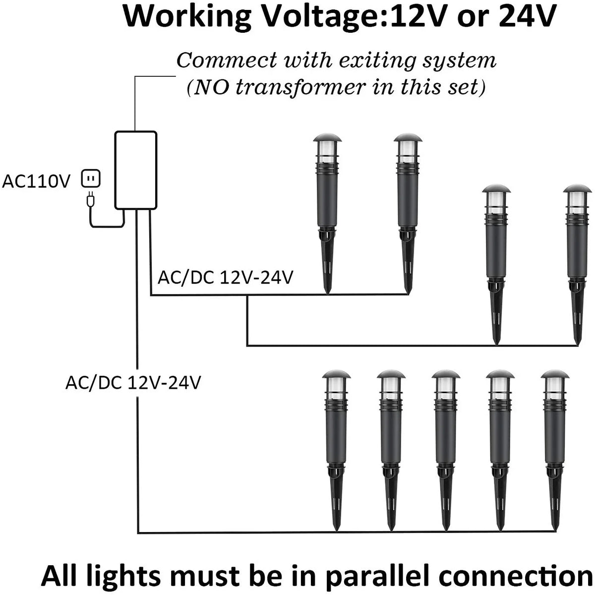 Low Voltage 12V 3W Outdoor Landscape Lighting System