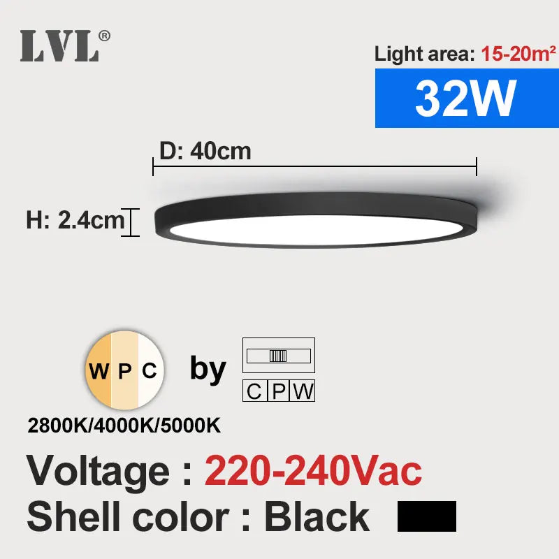 Modern LED Ceiling Light Wood Grain Golden One Light