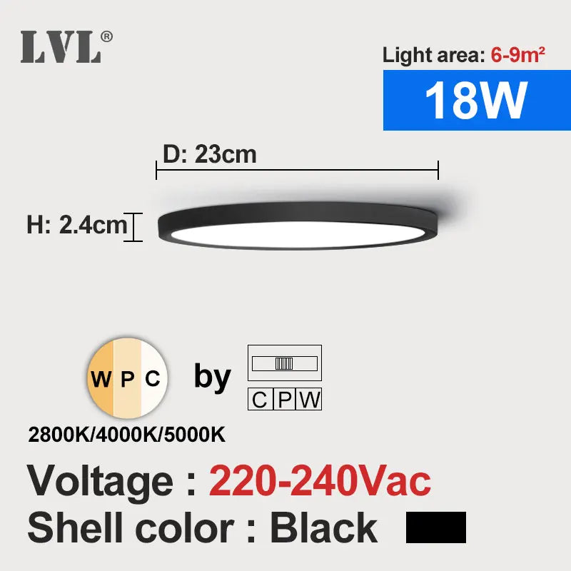 Modern LED Ceiling Light Wood Grain Golden One Light