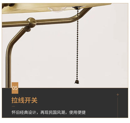 Classical Retro Vintage Metal Wood Bank Table Lamp Led