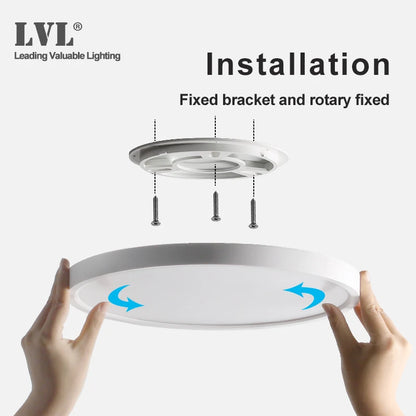 Modern LED Ceiling Light Wood Grain Golden One Light