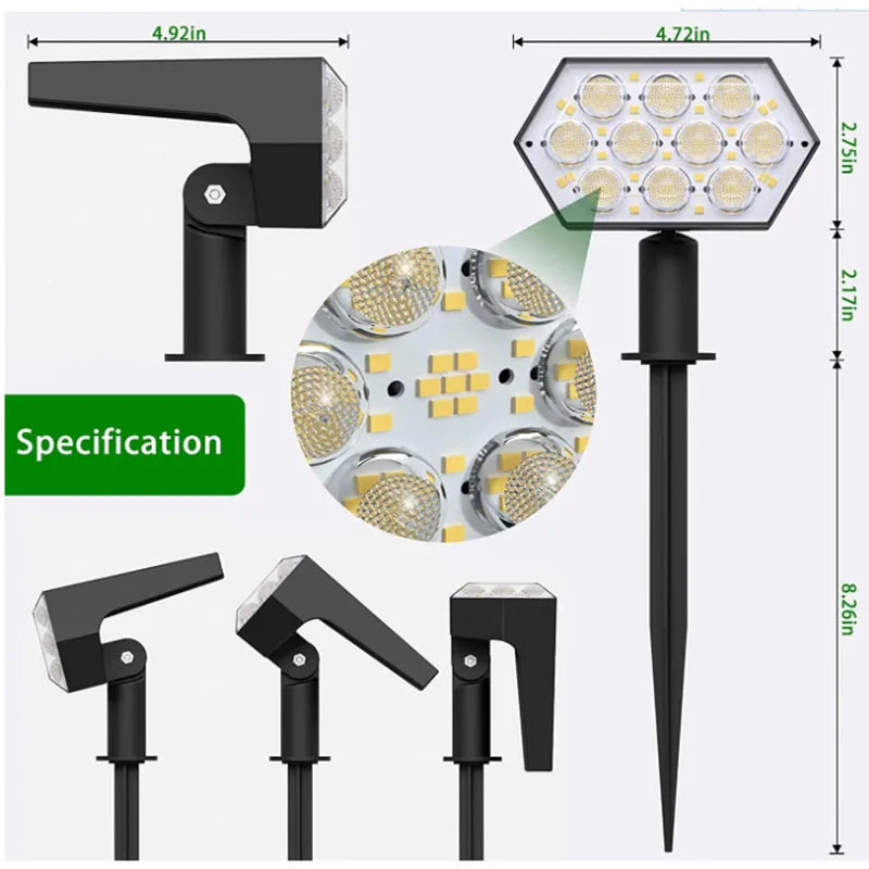 108 LED Outdoor Solar Lights Solar Spot Lights Landscape