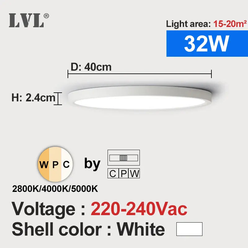 Modern LED Ceiling Light Wood Grain Golden One Light