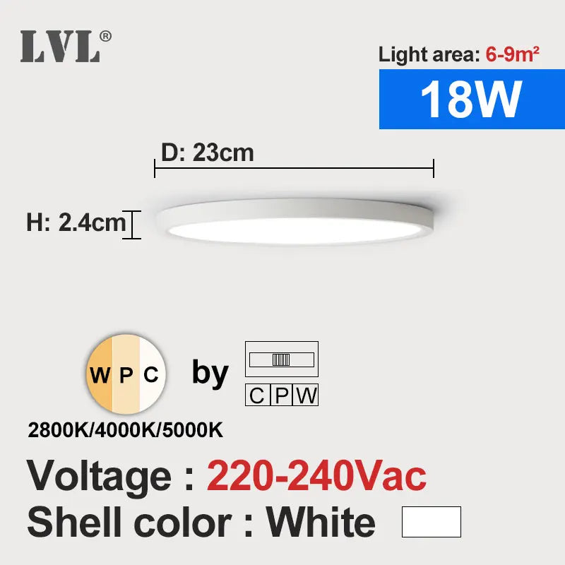 Modern LED Ceiling Light Wood Grain Golden One Light