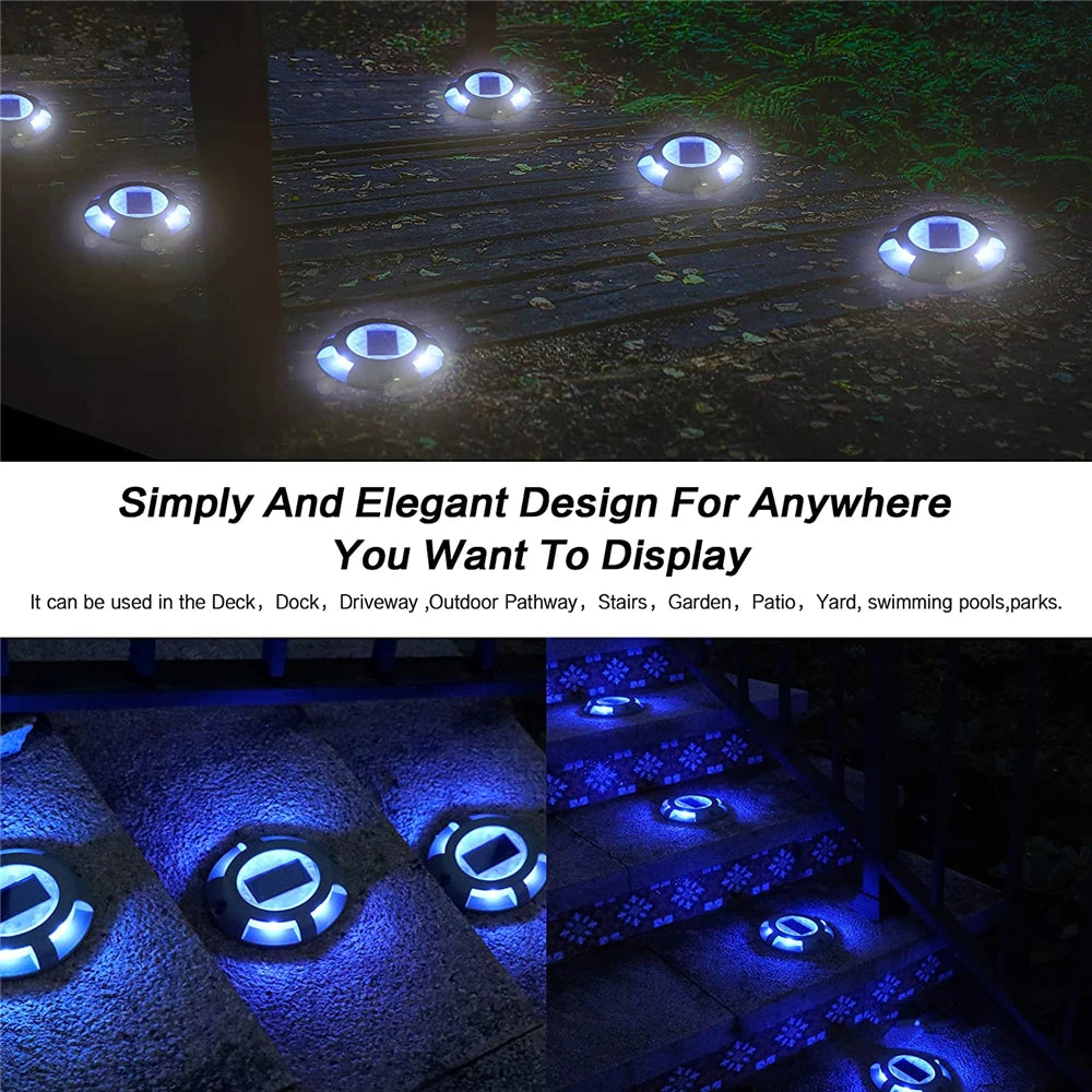 Led Solar Ground Lights Garden Stair Deck Lights