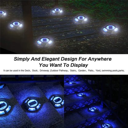 Led Solar Ground Lights Garden Stair Deck Lights